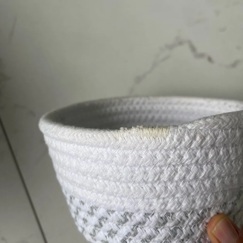 White and Gray Woven Basket